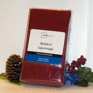 MAINSTAYS Universal Bed Skirt Red NIP Red